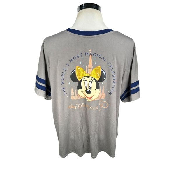 Walt Disney World 50 T-Shirt Women’s 2X Minnie Mouse Most Magical Castle Gray - Picture 5 of 10